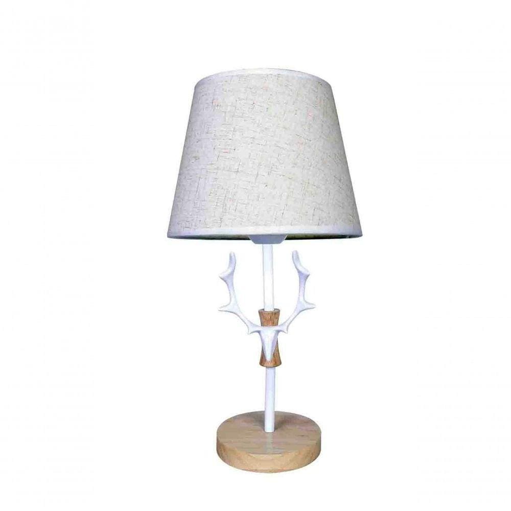 Kit Casal 2 Abajur Luminária Branca De Mesa 43cm Bivolt 110-220v