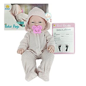 Boneca Bebê Reborn Anjo Com Macacão e Acessórios