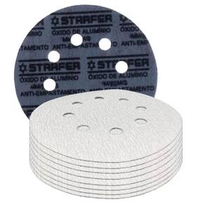 Kit 10 Disco De Lixa Branco 180Mm Grão 180 - Starfer