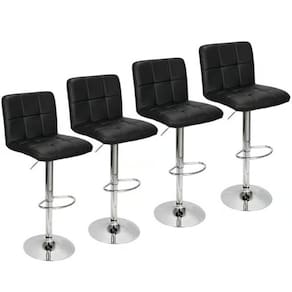 Kit com 4 Banquetas Gomos Confort , Giratoria, com Regulagem de Altura Preta