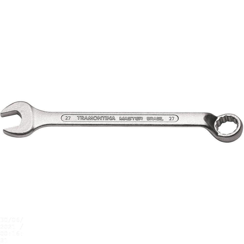Chave Combinada 27 Mm Com Pescoço Tramontina Com Corpo Forjado Em Aço Especial Cromado Tramontina