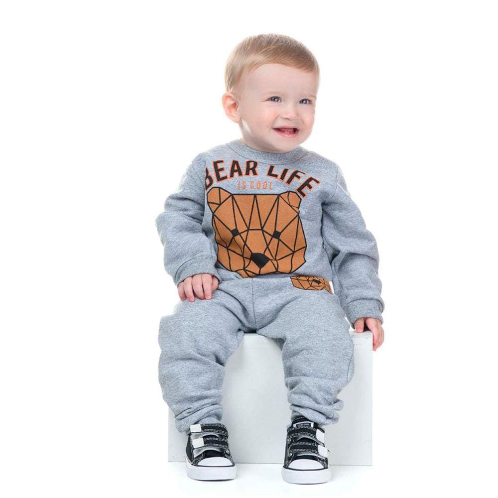 Conjunto Moletom Bebe infantil felpudo Blusão e calça