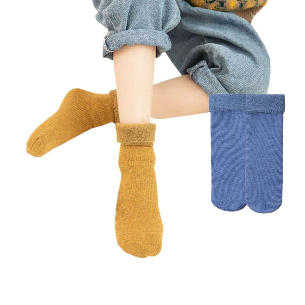 Meia Infantil Térmica Canelada Forro Pelúcia Fleece Frio Intenso: 2 Pares Cano Médio