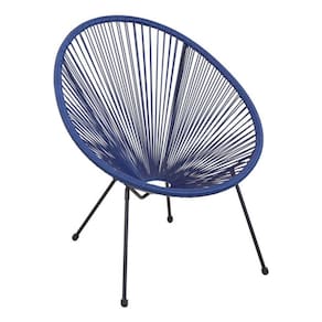 Cadeira Redonda Em Rattan Aço Aluminio 86x79x71cm Até 120kg