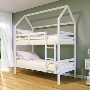 Beliche Casinha Solteiro Slim RB Madeira Maciça Branco Housin