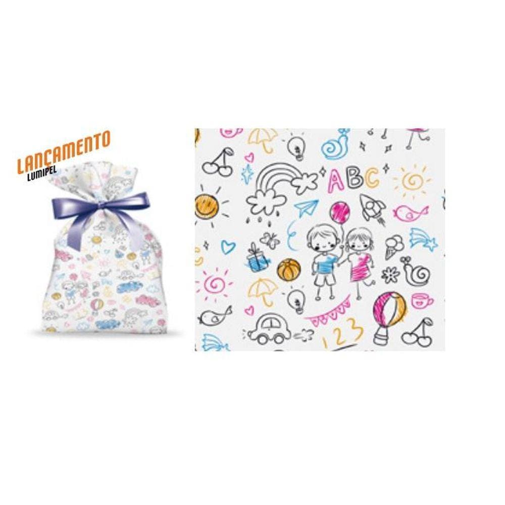 Kit 50 Saco de Presentes Cestas Infantil 20x30cm