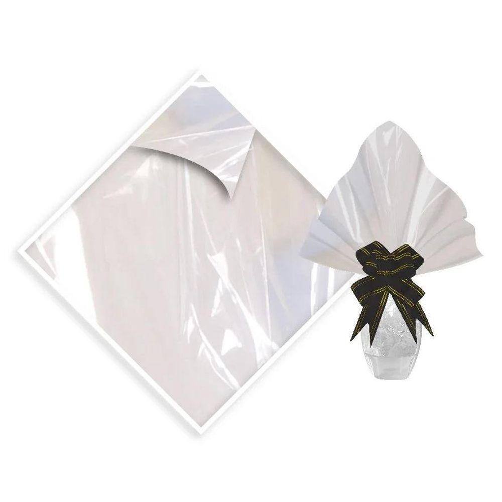 25 Saco Celofane plastico transparente p/ Ovos de pascoa 350g a 500g / 40x40cm