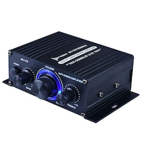 Amplificador de potência AK170 pequeno 12V colorido em alumínio estéreo