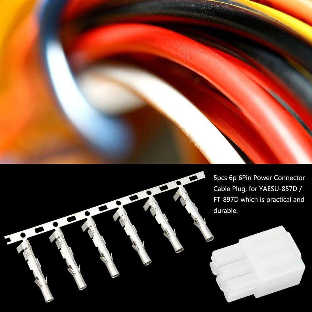5pcs 6p 6pin conector de alimentação cabo plugue para yaessu-857d ft-8