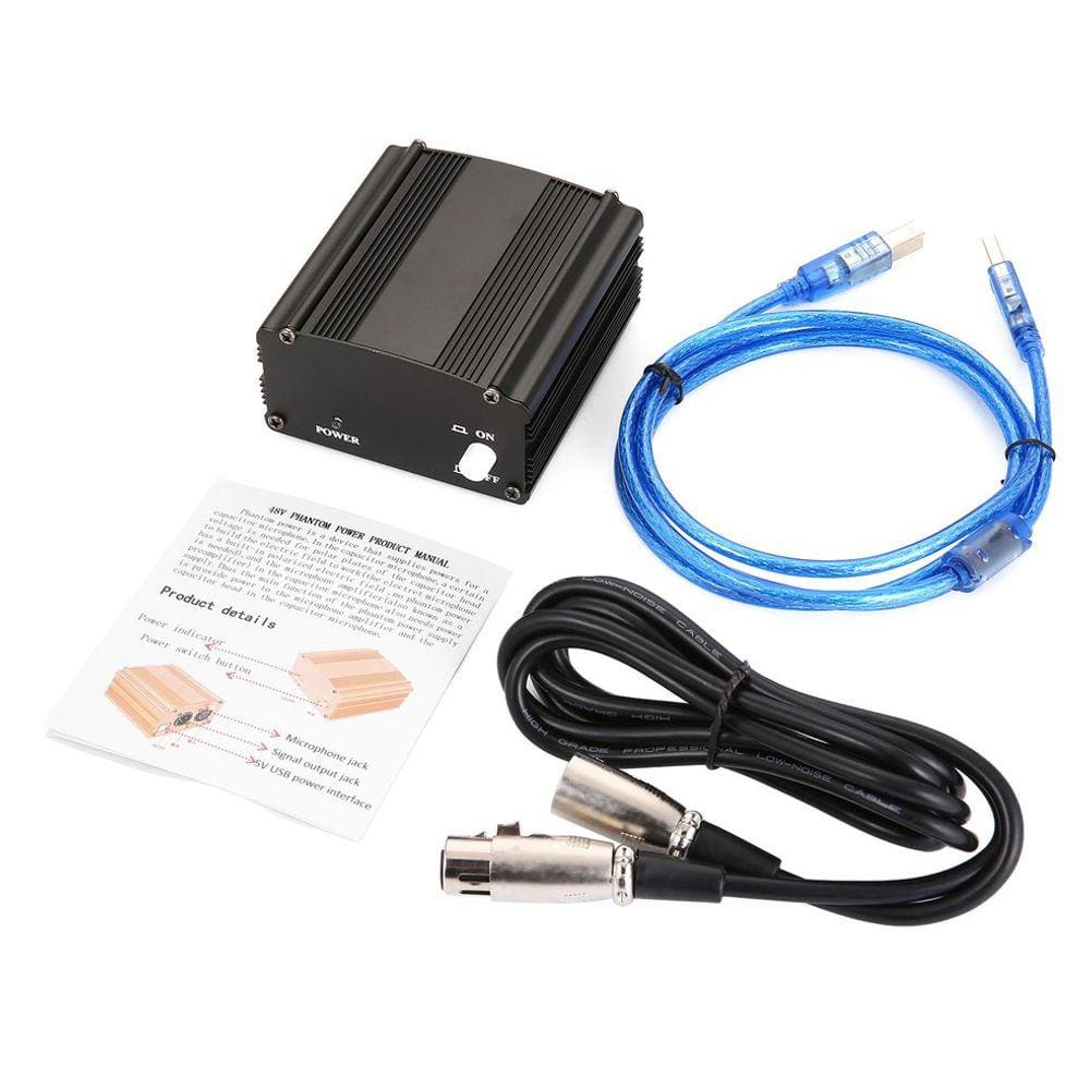 Cabo de alimentação 48V USB 2.0 com microfone de plugue duplo