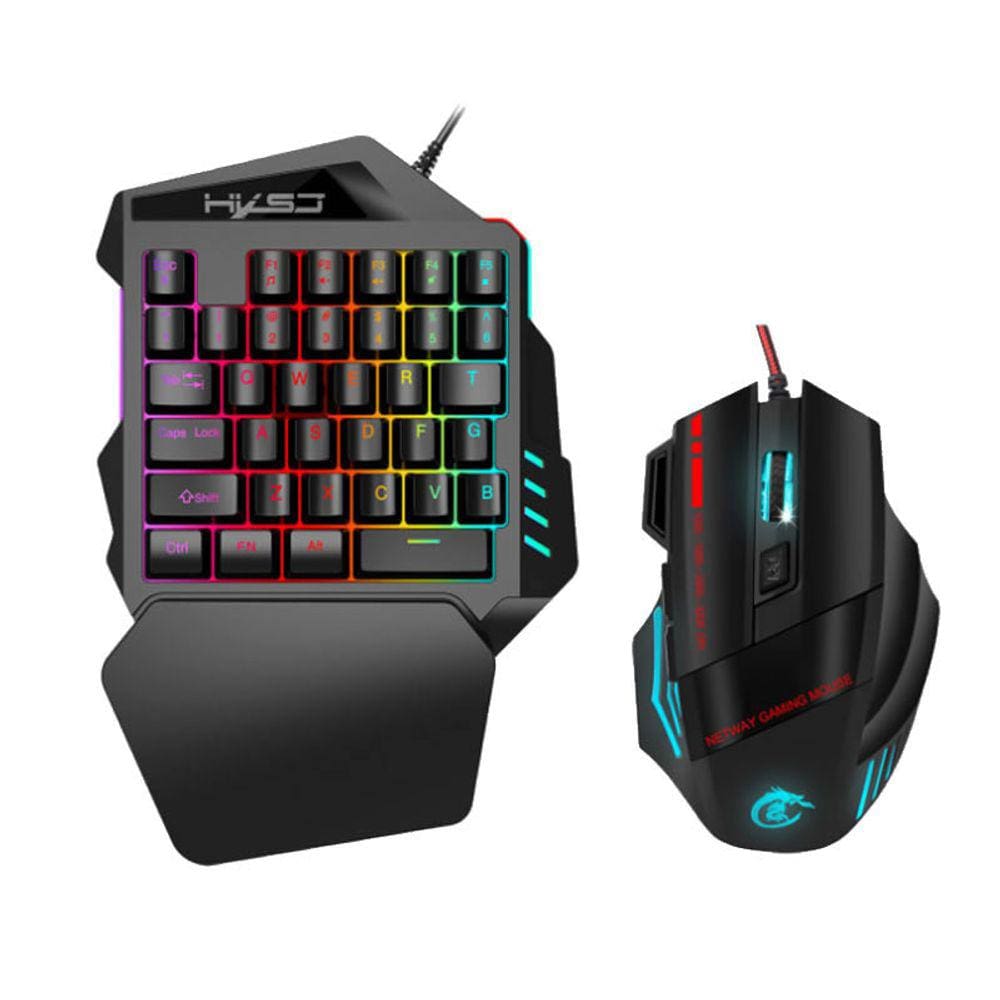 Conjunto de teclado mecânico e mouse Gamer Mini 35 teclas