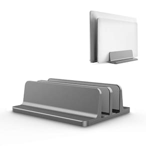 Suporte vertical para laptop, suporte de mesa duplo, base ajustável