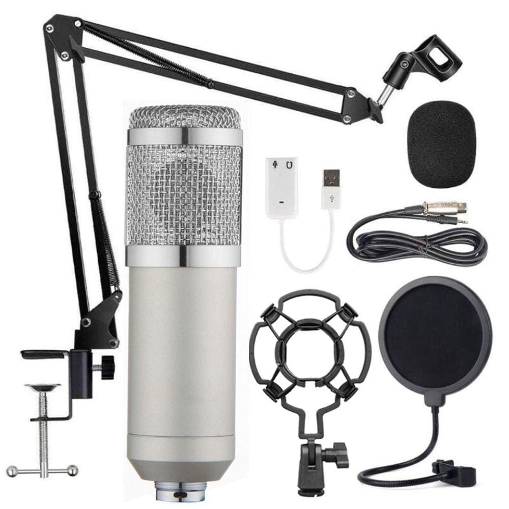 Microfone condensador BM800 com suporte de braço para PC de estúdio