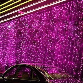 3x3M Lamp Strip 300 LED Cortina de Natal Luz Rosa-Clara