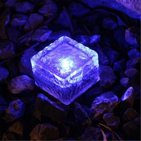 Luz de pedra solar, cristal colorido, IP65, impermeável