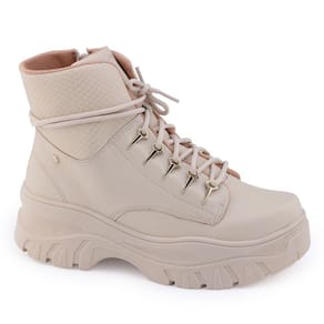 Bota Coturno Feminino Flatform Ramarim 23-86131 Snake Aveia