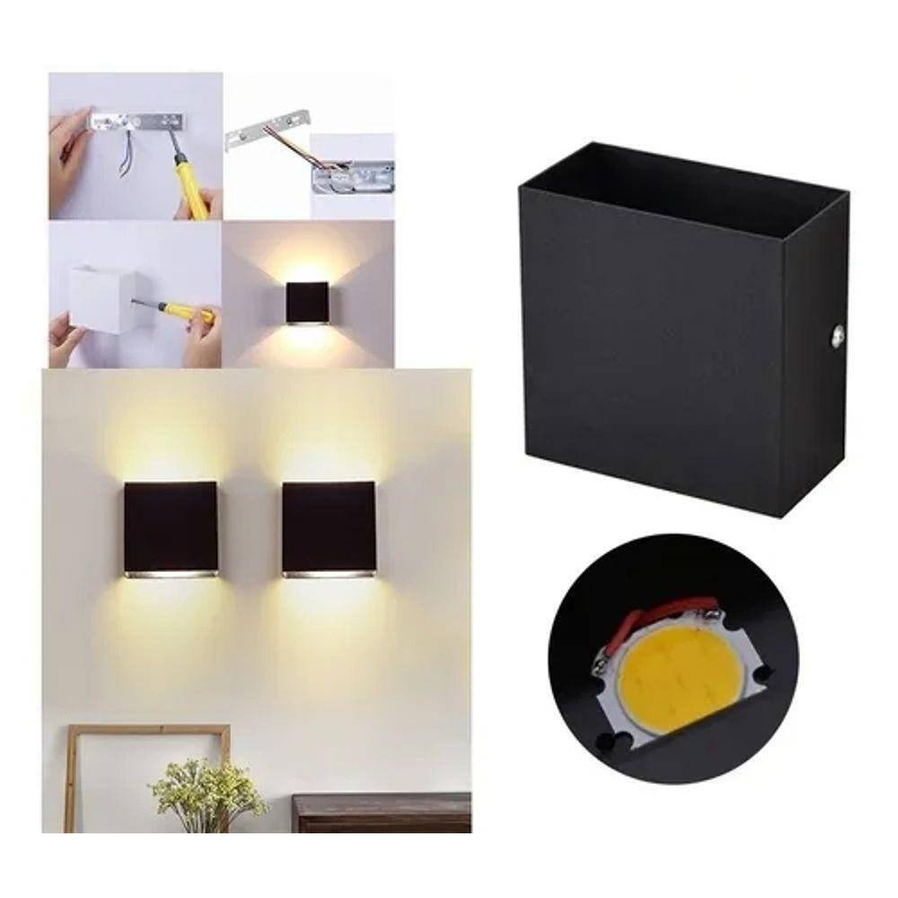 Lâmpada de parede LED 6W Modern Cube Buttress para uso interno