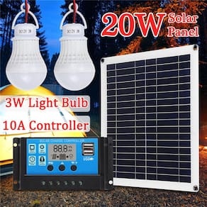 Carregador de painel solar 20W 18V monocristalino + 10A PWM USB