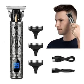 Aparador de cabelo com tela LCD Silver USB Charging
