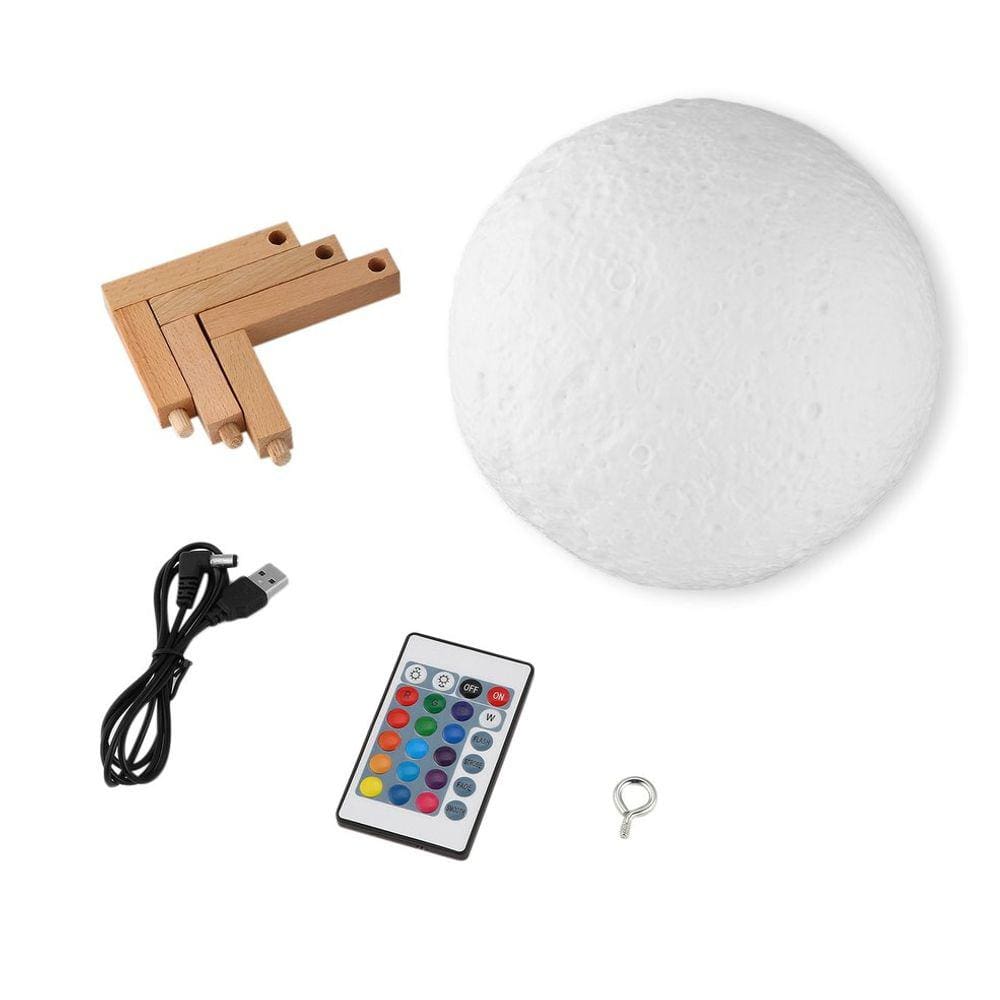 Lâmpada lunar, luz noturna recarregável LED para quarto
