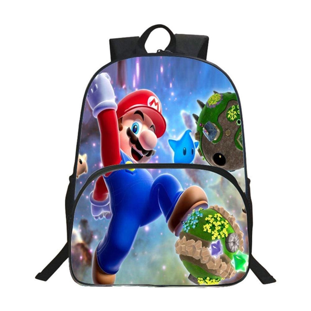 Mario Cartoon Printed Mochila Bolsa de Viagem para Meninos