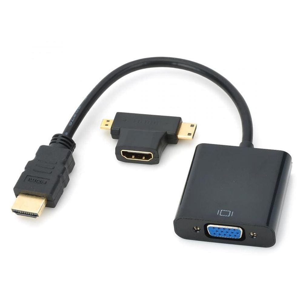 Cabo conversor HDMI macho para fêmea + Cabo conversor Micro HDMI 3 em 1