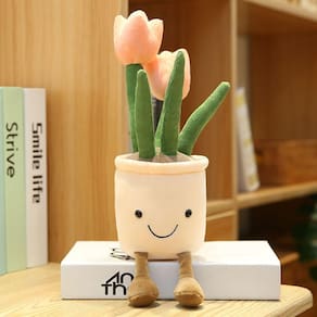 35cm Lifelike Tulipas Plantas de pelúcia brinquedos prateleira decoração boneca macia