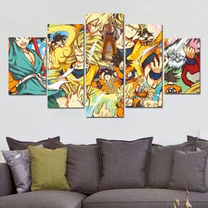 Conjunto de pintura decorativa de 5 peças - Dragon Ball (sem moldura)