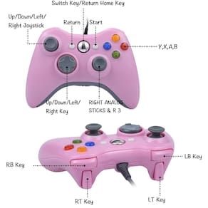USB Mando / Controle Joystick para Microsoft Xbox 360 / PC Rosa