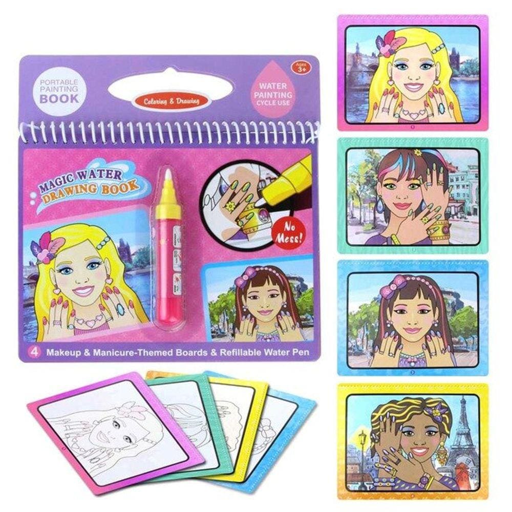 8 Estilos Magic Water Drawing Book Colorir Desenho Caneta Mágica