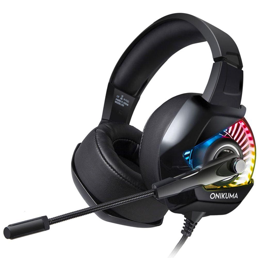 Fones de ouvido gamer Xbox Ps4 Headband com microfone Led RGB