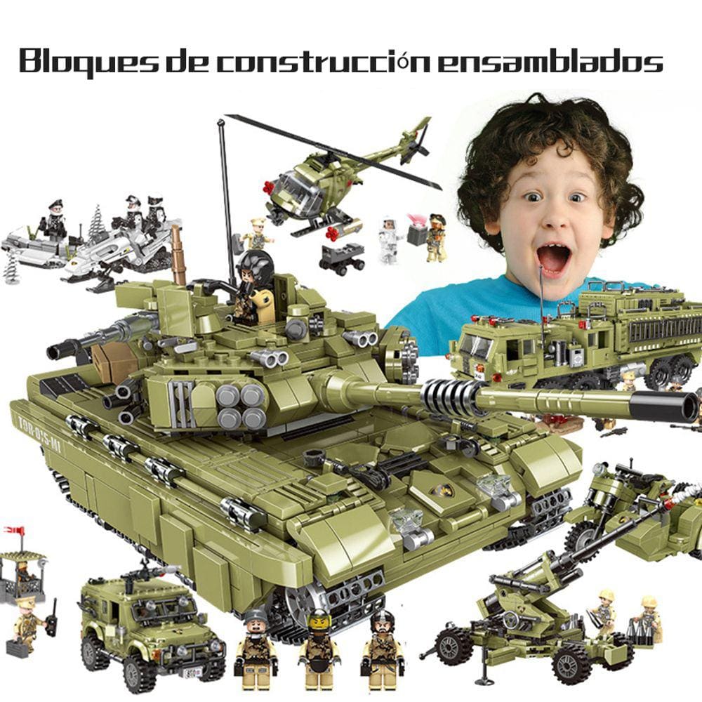 Compatível com LEGO Puzzle Assembly: tanque ou helicóptero ou