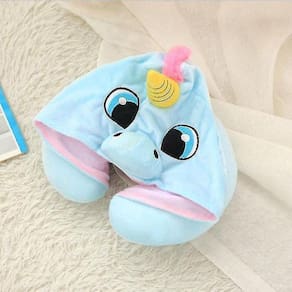 30cm de pelúcia unicórnio cartoon cartoon em forma de u viagem encapuzado pi