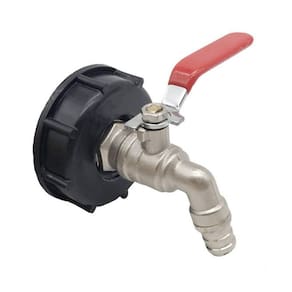 Conjunto de válvulas IBC Ton Barrel em aço inoxidável com 2 conexões