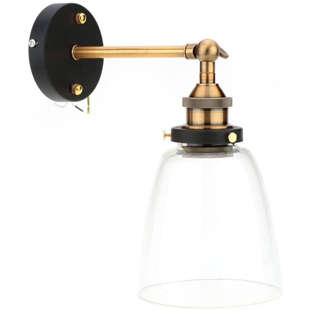Lâmpada de parede Retro Industrial Design Abajur de vidro E27 Base