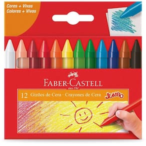 Gizão de Cera Escolar Jumbo 12 Cores - Faber-Castell