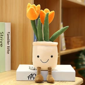 35cm cartoon tulipa envasada boneca de pelúcia pequeno fluxo macio recheado