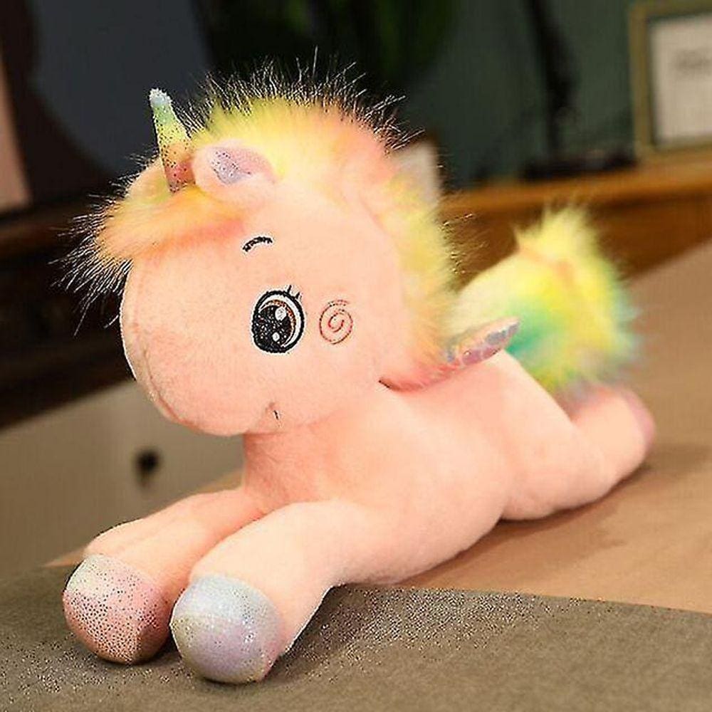 40cm grande sentado boneca unicórnio arco-íris cavalo pelúcia brinquedo cush