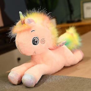 40cm grande sentado boneca unicórnio arco-íris cavalo pelúcia brinquedo cush