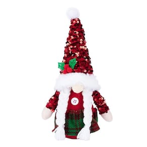 Estatueta de Papai Noel Christmas Gnomes com trança de lantejoulas