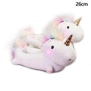 Unicórnio pelúcia chinelos quentes com luzes LED Winter Cartoon H