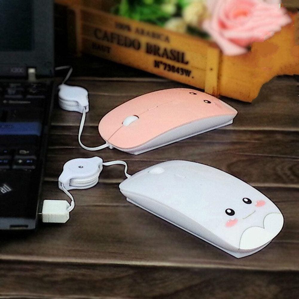 Mouse com fio retrátil Cartoon Gaming Mouse de alta qualidade