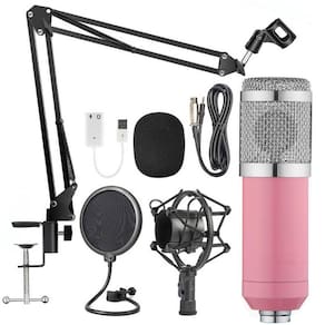 Auxiliar USB condensador microfone atril e antipop