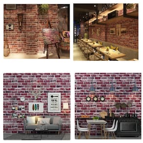 Adesivo de parede 3D Brick Pattern Vintage Style 53x1000cm PVC