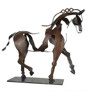 Cavalo rústico de metal 3D escultura estátua ornamentos escultura s s