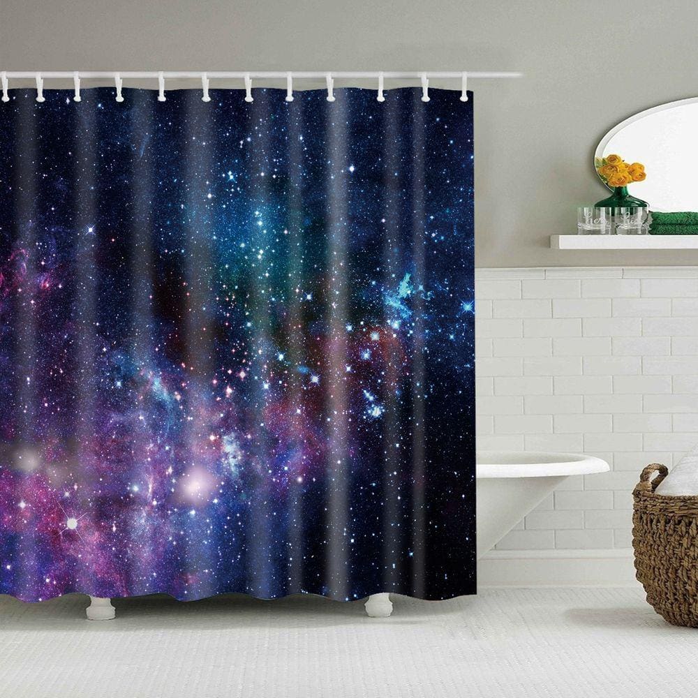 Galaxy Starry Sky Cortina de banho 180x200cm polieste impermeável