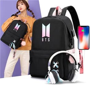 Conjunto Mochilas Bts Anéis Chaveiro chapéus máscaras