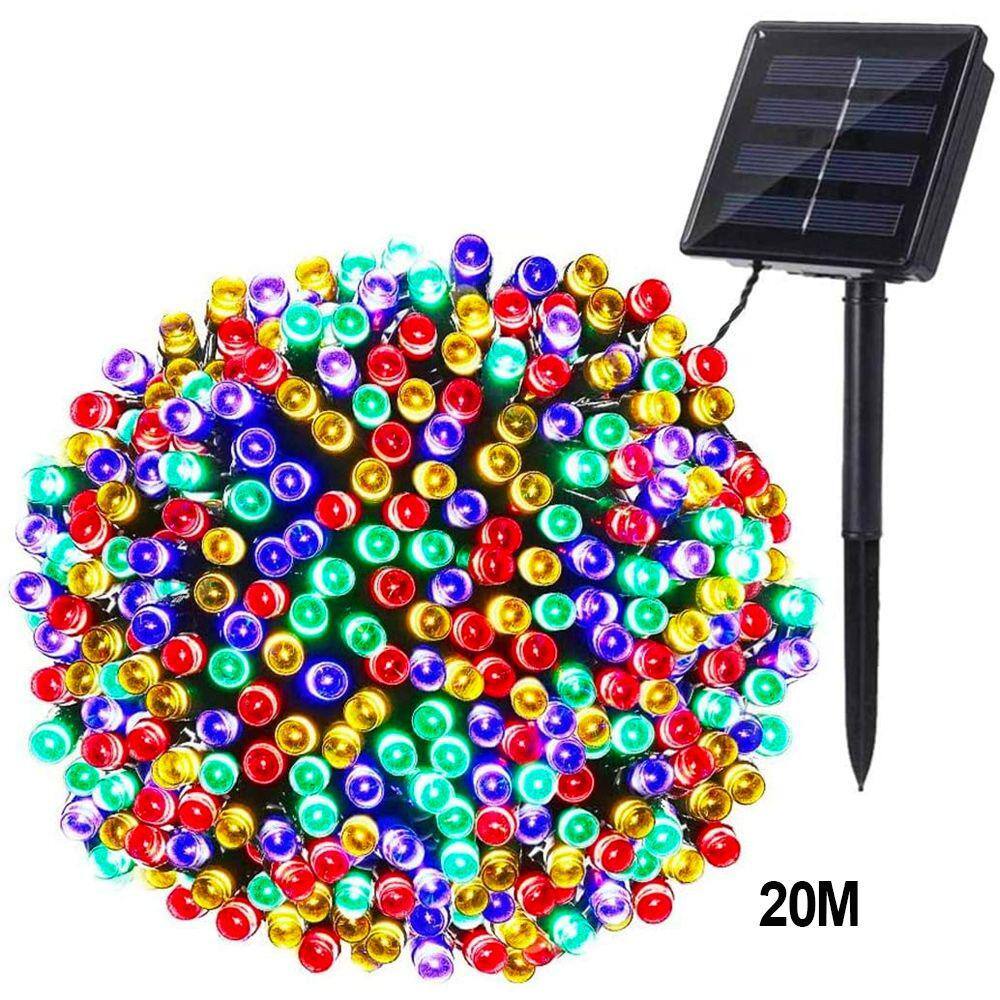 Luzes solares ao ar livre da corda 20M LED para festas de Natal