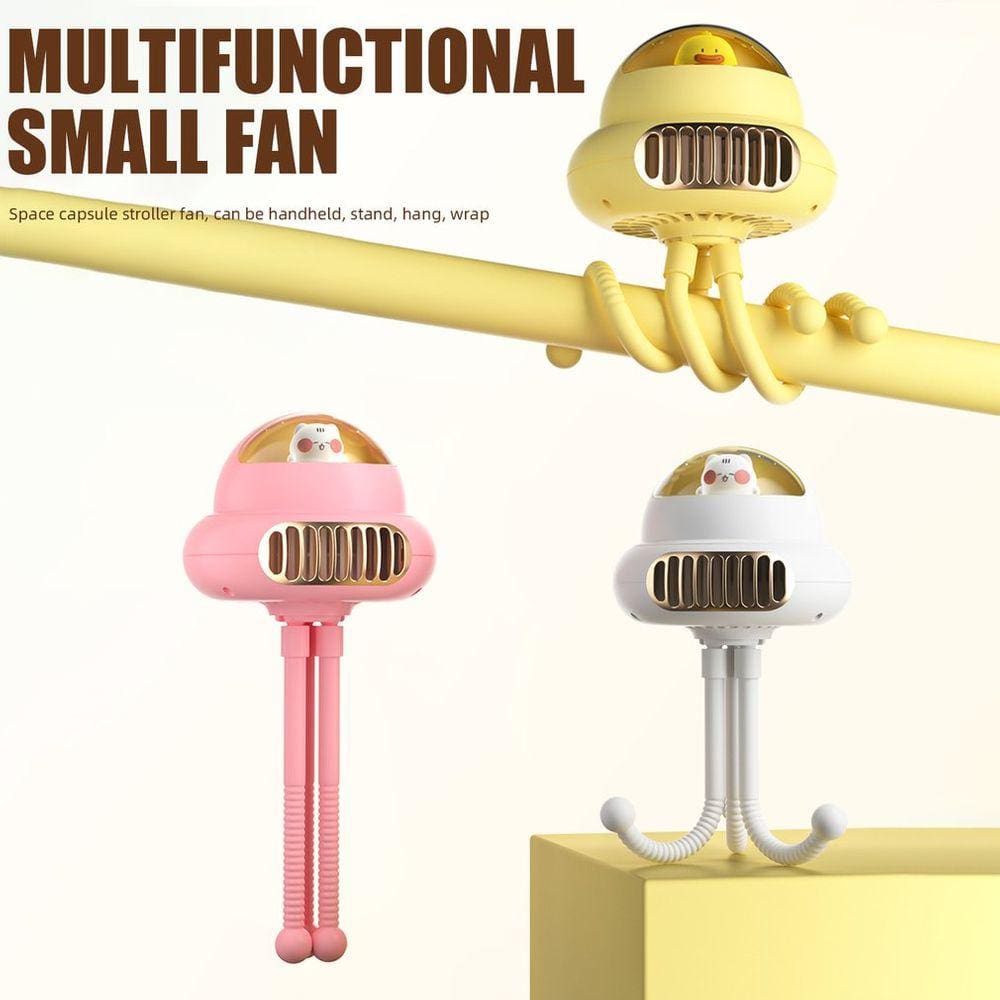 Octopus Fan Rotating Fan Balançando Cabeça USB Ventilador Recarregável W