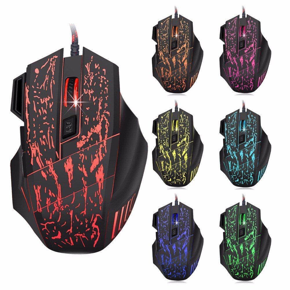 Darshion S8 Optical Backlit Wired Gaming Mouse 7 Botão Led